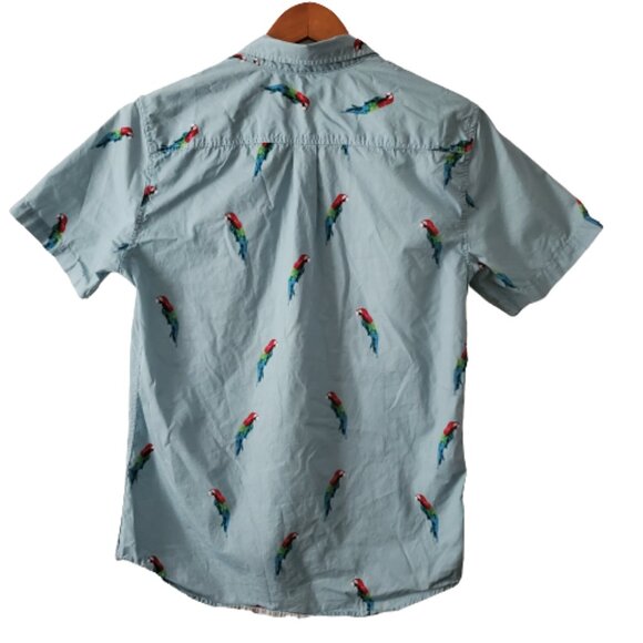 PACSUN Los Angeles Men's Parrot Bay Short Sleeve Button-Up Shirt Size Medium - Picture 3 of 9